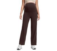 CRZ YOGA Butterluxe Women's Maternity Wide Leg Pants 31.5" - Over The Belly Pregnancy Trousers with Pockets High Waisted Casual Pants Hot Fudge Brown 12