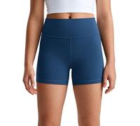 CRZ YOGA Girls Butterluxe Cycling Shorts Breathable Safety Dress Short Stretchy Dancing Bike Basic Pants Summer Schoolwear French Navy L
