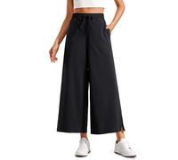 CRZ YOGA Lightweight Wide Leg Crop Pants 25" | Casual, Travel, Comfy, Soft, Split, Loose Fit, Pockets, Trousers for Women