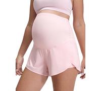 CRZ YOGA Maternity Dolphin Workout Shorts 3" | Super High Rise, Liner with Pockets, Quick Dry, Lightweight, Side Split, U-shaped Belly, Pregnancy and Postpartum