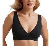 CRZ YOGA Maternity V Neck Nursing Bras Black 10