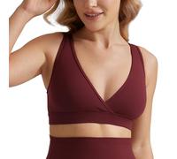 CRZ YOGA Maternity V Neck Nursing Bras Red Merlot 16