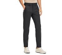 CRZ YOGA Men's All-Day Comfort Golf Trousers - 34'' Quick Dry Lightweight Work Casual Pants with Pockets Ink Gray 30W x 34L