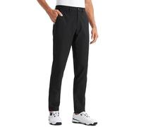 CRZ YOGA Men's All-Day Comfort Golf Trousers - 34'' Quick Dry Lightweight Work Casual Pants with Pockets Black 32W x 34L