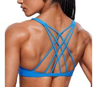 CRZ YOGA Naked Feeling Criss-Cross Sports Bra Madagascar Blue L