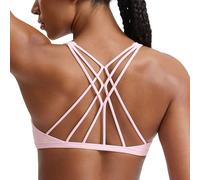 CRZ YOGA Naked Feeling Criss-Cross Sports Bra Strawberry Pink S