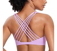 CRZ YOGA Naked Feeling Cross Back Sports Bras Lilac XL