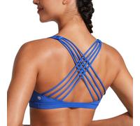 CRZ YOGA Naked Feeling Cross Back Sports Bras Waves Blue L