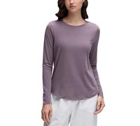 CRZ YOGA Pima Cotton Crewneck Top | Workout, Naturally Soft, Classic Fit, Hip Length, Curved Hem, Long Sleeve Shirts for Women