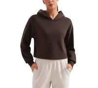 CRZ YOGA SoftAura Cropped Hoodies | Peach-Fuzz Texture, Casual, Relaxed Fit, Pullover, Hooded Sweatshirts for Women