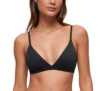 CRZ YOGA Softhold Triangle Bralette | Double Lined, Light Support, Non Padded, Wireless, Casual, Ultra-Soft, V Neck, Adjustable Square Back, Everyday Bra for Women
