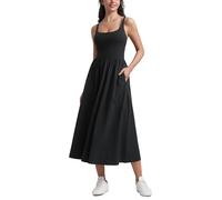 CRZ YOGA Square Neck Maxi Casual Dress | Removable Pads, Flowy, Side Pockets, Travel, Sleeveless, Outfits for Women