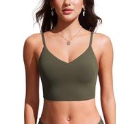 CRZ YOGA V Shaped Longline Bikini Tops Dark Olive 12