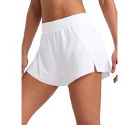 CRZ YOGA V Split Running Shorts 2.5" White 14