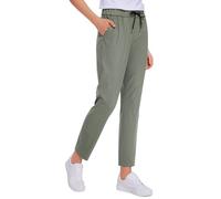 CRZ YOGA Women's 4-Way Stretch Ankle Golf Pants - 7/8 Travel Work Trousers Athletic Workout Casual Lounge Sweatpants Grey Sage 8