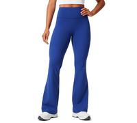 CRZ YOGA Womens Butterlift Hidden Scrunch Butt Flared Leggings 31" - No Front Seam High Waist Bootcut Yoga Casual Soft Pants Waves Blue 14