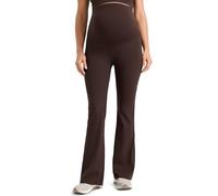 CRZ YOGA Womens Butterlift Maternity Flare Yoga Leggings 31" - Over The Belly Stretchy Workout Lounge Bootcut Pregnancy Pants Hot Fudge Brown 12