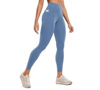 CRZ YOGA Women's Butterluxe 25'' Gym Leggings with Pockets - High Waisted Workout Leggings Buttery Soft Yoga Pants Oasis Blue 10