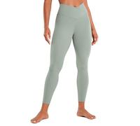 CRZ YOGA Womens Butterluxe Cross Waist 25'' Workout Leggings - V Cross High Waisted Yoga Pants Soft Gym Leggins Green Palm Court 8