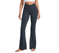 CRZ YOGA Womens Butterluxe Crossover Flared Leggings High Waist Bootleg Workout Leggings Stretch Bootcut Yoga Pants - 29" True Navy 8