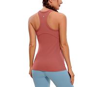 CRZ YOGA Women's Butterluxe Racerback Sports Tank Tops High Neck Running Sleeveless Top Slim Fit Yoga Vest Tops Gym Camisole Briar Rose 10