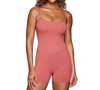 CRZ YOGA Women's Butterluxe Shapewear Bodysuit Adjustable Spaghetti Straps Full Body Shaper Padded One Piece Jumpsuit Briar Rose 12