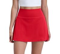 CRZ YOGA Womens Butterluxe Skirts High Waisted A Line Tennis Golf Athletic Casual Wortout Skorts with Pockets Aurora Red 6