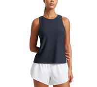 CRZ YOGA Womens Cloudweight Tank Top Crew Neck Loose Athletic Sleeveless Shirt Lightweight Workout Yoga Basic Vest True Navy 14