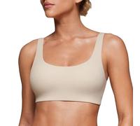CRZ YOGA Womens Double Lined U Back Bralettes Scoop Neck Soft Support Everyday Bras Smooth Wireless Cami Mojave Tan 2 8