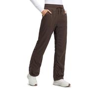 CRZ YOGA Womens Fleece Lined Casual Pants 30" Water Resistance Thermal Athletic Outdoor Work Warm Joggers with Pockets Hot Fudge Brown 12