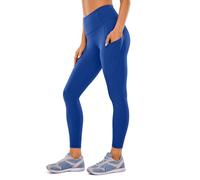 CRZ YOGA Women's Naked Feeling Gym Leggings Squat Proof High Waist Yoga Pants Sports Tights with Pockets - 25 Inches Waves Blue 14