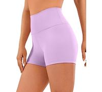 CRZ YOGA Women's Naked Feeling Gym Shorts - 3'' High Waisted Cycling Leggings Workout Running Spandex Yoga Pants Lilac 10