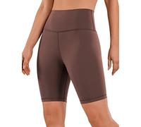 CRZ YOGA Women's Naked Feeling Gym Shorts - 3'' High Waisted Cycling Leggings Workout Running Spandex Yoga Pants Taupe 16