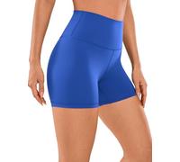 CRZ YOGA Women's Naked Feeling Gym Shorts - 4'' High Waisted Cycling Leggings Workout Running Spandex Yoga Pants Waves Blue 6