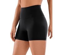 CRZ YOGA Women's Naked Feeling Gym Shorts - 4'' High Waisted Cycling Leggings Workout Running Spandex Yoga Pants Black 10