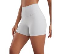 CRZ YOGA Women's Naked Feeling Gym Shorts - 4'' High Waisted Cycling Leggings Workout Running Spandex Yoga Pants Platinum Grey 8
