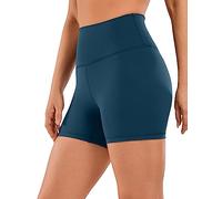 CRZ YOGA Women's Naked Feeling Gym Shorts - 4'' High Waisted Cycling Leggings Workout Running Spandex Yoga Pants French Navy 10