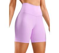 CRZ YOGA Women's Naked Feeling Gym Shorts - 6'' High Waisted Cycling Leggings Workout Running Spandex Yoga Pants Lilac 10