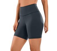 CRZ YOGA Women's Naked Feeling Gym Shorts - 6'' High Waisted Cycling Leggings Workout Running Spandex Yoga Pants Melanite 12