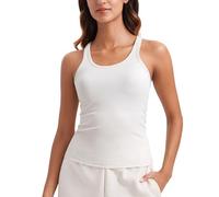 CRZ YOGA Womens Racerback Tank Tops Thin Strap Basic Sleeveless Athletic Casual Workout Going Out Comfort Lounge Vest Milky White 14