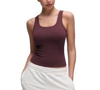 CRZ YOGA Womens Softembrace Casual Tank Tops Scoop Neck Double Lined Soft Sleeveless Shirts Basic Going Out Summer Vest Ripe Plum 12
