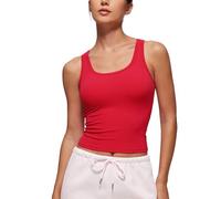 CRZ YOGA Womens Softembrace Casual Tank Tops Scoop Neck Double Lined Soft Sleeveless Shirts Basic Going Out Summer Vest Aurora Red 8