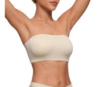 CRZ YOGA Womens Softhold Double Lined Strapless Bralettes Tube Tops Bandeau Unlined Wireless Stretchy Comfy Everyday Bra Mojave Tan 2 10