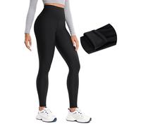 CRZ YOGA Women's Thermal Fleece Lined Leggings Winter High Waist Thick Yoga Pants Full Length Gym Workout Tights - 28 Inches Black 16