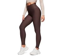 CRZ YOGA Women's Thermal Fleece Lined Leggings Winter High Waist Thick Yoga Pants Full Length Gym Workout Tights - 28 Inches Hot Fudge Brown 16