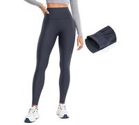 CRZ YOGA Women's Thermal Fleece Lined Leggings Winter High Waist Thick Yoga Pants Full Length Gym Workout Tights - 28 Inches Navy 16