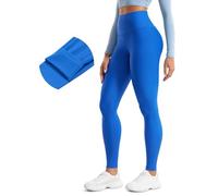 CRZ YOGA Women's Thermal Fleece Lined Leggings Winter High Waist Thick Yoga Pants Full Length Gym Workout Tights - 28 Inches Sparkle Blue 16