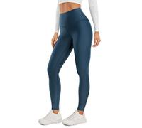CRZ YOGA Women's Thermal Fleece Lined Leggings Winter High Waist Thick Yoga Pants Full Length Gym Workout Tights - 28 Inches French Navy 8