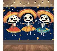 cs 2D Background Cloth Halloween Party! Funny skull, dancing starry sky, background cloth in multiple sizes 350x240CM