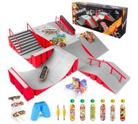 CS COSDDI Mini Finger Skateboards Ramp Accessories Set, Fingerboard Skate Park Ramp, DIY Assembly Mini Finger Skateboard Ultimate Park Set Ramps for Kids Training Birthday Gift (1810-14 in 1A)